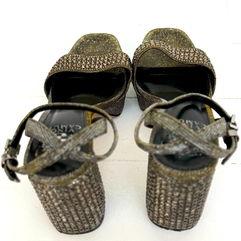 Vince Camuto Silver Heels with Embellished Strap - Picture 16 of 16